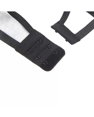 SUBBLIME - ENSEMBLE 3 PIÈCES SOUTIEN-GORGE + STRING + JARRETIÈRE DENTELLE NOIR S/M