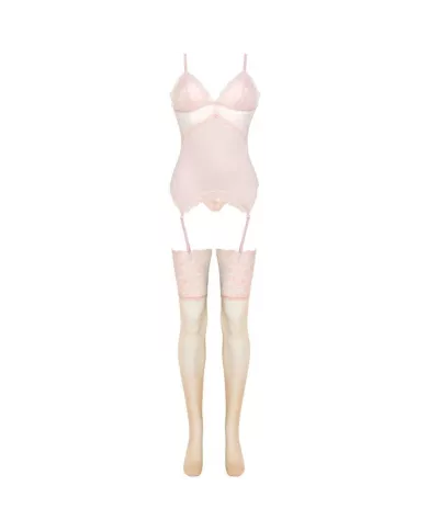 LIVCO CORSETTI FASHION - ENSEMBLE PERSINNE PÊCHE CORSET + CULOTTE + BAS