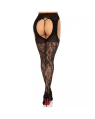 LEG AVENUE - BAS JARRETIÈRE DENTELLE NOIR