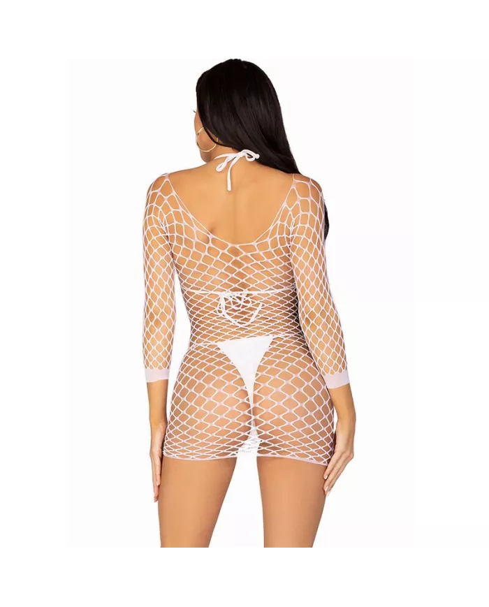 LEG AVENUE - ROBE EN FILET À MANCHES LONGUES BLANC TAILLE UNIQUE
