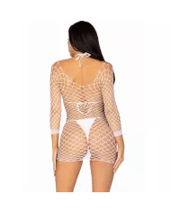 LEG AVENUE - ROBE EN FILET À MANCHES LONGUES BLANC TAILLE UNIQUE