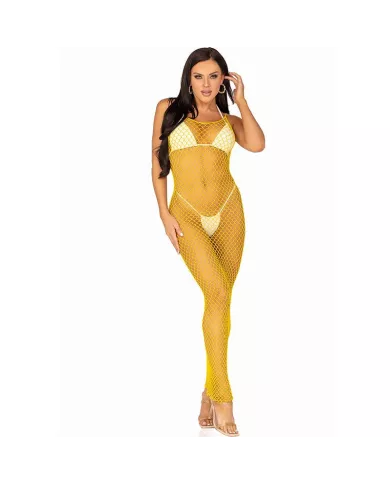 LEG AVENUE - ROBE LONGUE FILET JAUNE TAILLE UNIQUE LEG AVENUE - ROBE LONGUE FILET JAUNE TAILLE UNIQUE