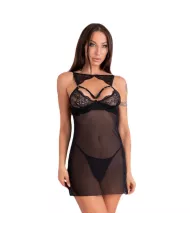 LIVCO CORSETTI FASHION - KROLINA LC 90734 CHEMISE + STRING NOIR S/M