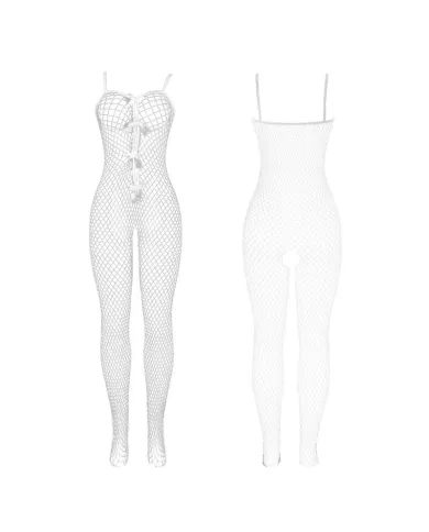 SUBBLIME - 951740 BODYSTOCKING RESILLE BLANCHE ENTREJAMBE AVEC NOEUDS TAILLE UNIQUE
