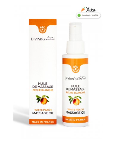 Huile de massage gourmande BIO pêche blanche