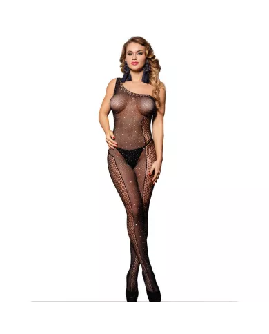 SUBBLIME - 952037 BODYSTOCKING UNE ÉPAULE RÉSEILLE AVEC DIAMANTS NOIR TAILLE UNIQUE SUBBLIME - 952037 BODYSTOCKING UNE ÉPAULE RÉSEILLE AVEC DIAMANTS NOIR TAILLE UNIQUE