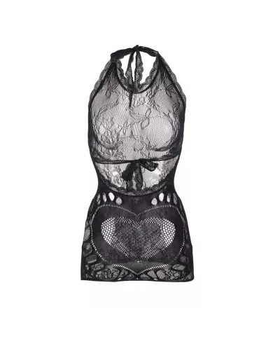 SUBBLIME - 952075 ROBE COURTE EN RÉSILLE AVEC DÉTAIL DOS ET COEUR NOIR TAILLE UNIQUE