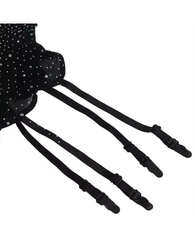 SUBBLIME - 952174 BODYSTOCKING RESILLE AVEC GANTS ET DIAMANTS NOIR TAILLE UNIQUE SUBBLIME - 952174 BODYSTOCKING RESILLE AVEC GANTS ET DIAMANTS NOIR TAILLE UNIQUE