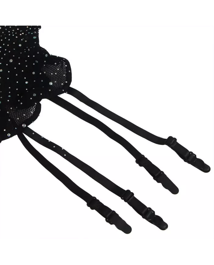 SUBBLIME - 952174 BODYSTOCKING RESILLE AVEC GANTS ET DIAMANTS NOIR TAILLE UNIQUE SUBBLIME - 952174 BODYSTOCKING RESILLE AVEC GANTS ET DIAMANTS NOIR TAILLE UNIQUE