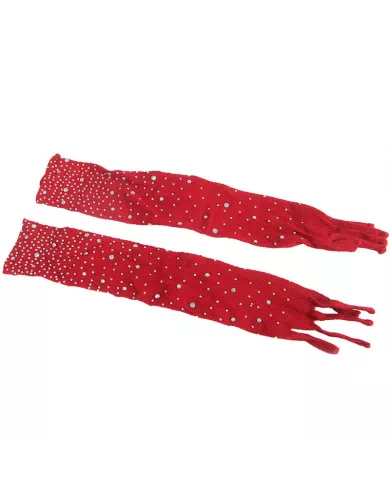 SUBBLIME - 952181 BODYSTOCKING RESILLE AVEC GANTS ET DIAMANTS ROUGE TAILLE UNIQUE SUBBLIME - 952181 BODYSTOCKING RESILLE AVEC GANTS ET DIAMANTS ROUGE TAILLE UNIQUE