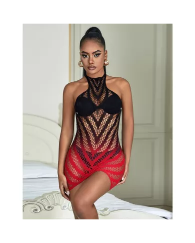 SUBBLIME - 952242 ROBE RÉSILLE ÉLASTIQUE DÉGRADÉ ROUGE ET NOIR TAILLE UNIQUE