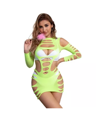 SUBBLIME - 952280 ROBE RÉSILLE ÉLASTIQUE MANCHES LONGUES VERT TAILLE UNIQUE