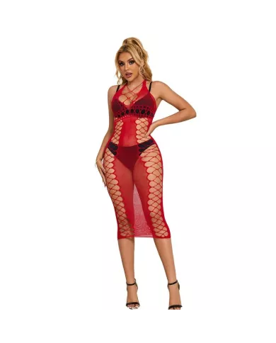 SUBBLIME - 952327 ROBE LONGUE RÉSEILLE ROUGE TAILLE UNIQUE