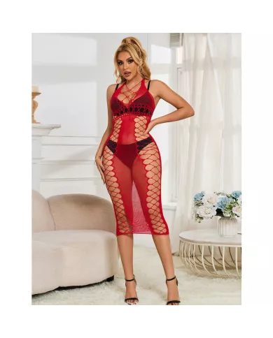SUBBLIME - 952327 ROBE LONGUE RÉSEILLE ROUGE TAILLE UNIQUE