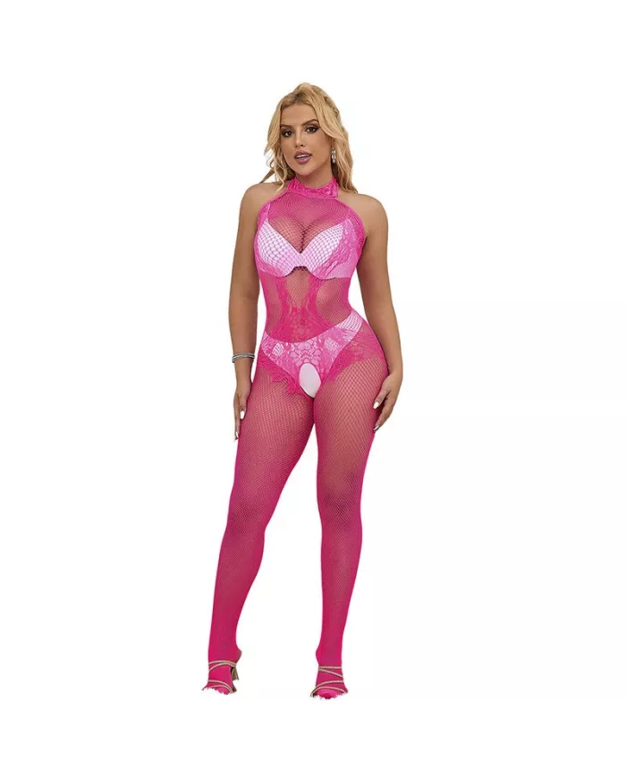SUBBLIME - 952389 BODYSTOCKING RÉSILLE ET DENTELLE SANS FOURRURE AVEC COL MONTANT ROSE TAILLE UNIQUE SUBBLIME - 952389 BODYSTOCKING RÉSILLE ET DENTELLE SANS FOURRURE AVEC COL MONTANT ROSE TAILLE UNIQUE