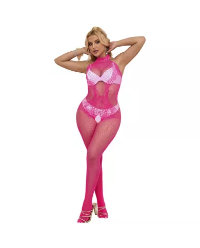 SUBBLIME - 952389 BODYSTOCKING RÉSILLE ET DENTELLE SANS FOURRURE AVEC COL MONTANT ROSE TAILLE UNIQUE SUBBLIME - 952389 BODYSTOCKING RÉSILLE ET DENTELLE SANS FOURRURE AVEC COL MONTANT ROSE TAILLE UNIQUE