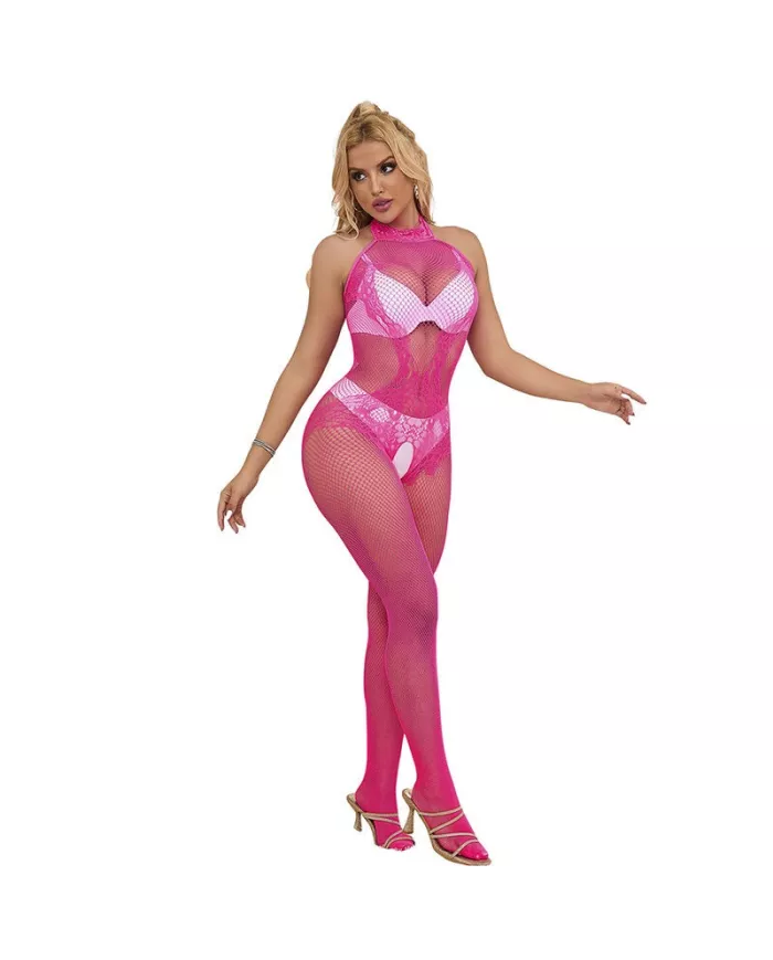 SUBBLIME - 952389 BODYSTOCKING RÉSILLE ET DENTELLE SANS FOURRURE AVEC COL MONTANT ROSE TAILLE UNIQUE SUBBLIME - 952389 BODYSTOCKING RÉSILLE ET DENTELLE SANS FOURRURE AVEC COL MONTANT ROSE TAILLE UNIQUE