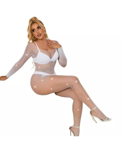 SUBBLIME - 952396 BODYSTOCKING RESILLE AVEC LOSANGES MANCHES LONGUES BLANC TAILLE UNIQUE SUBBLIME - 952396 BODYSTOCKING RESILLE AVEC LOSANGES MANCHES LONGUES BLANC TAILLE UNIQUE