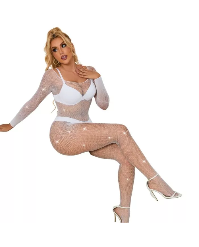 SUBBLIME - 952396 BODYSTOCKING RESILLE AVEC LOSANGES MANCHES LONGUES BLANC TAILLE UNIQUE SUBBLIME - 952396 BODYSTOCKING RESILLE AVEC LOSANGES MANCHES LONGUES BLANC TAILLE UNIQUE