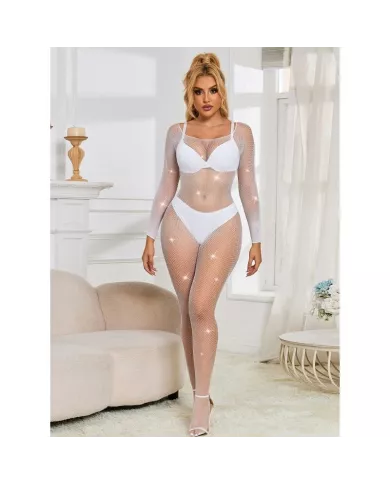 SUBBLIME - 952396 BODYSTOCKING RESILLE AVEC LOSANGES MANCHES LONGUES BLANC TAILLE UNIQUE SUBBLIME - 952396 BODYSTOCKING RESILLE AVEC LOSANGES MANCHES LONGUES BLANC TAILLE UNIQUE
