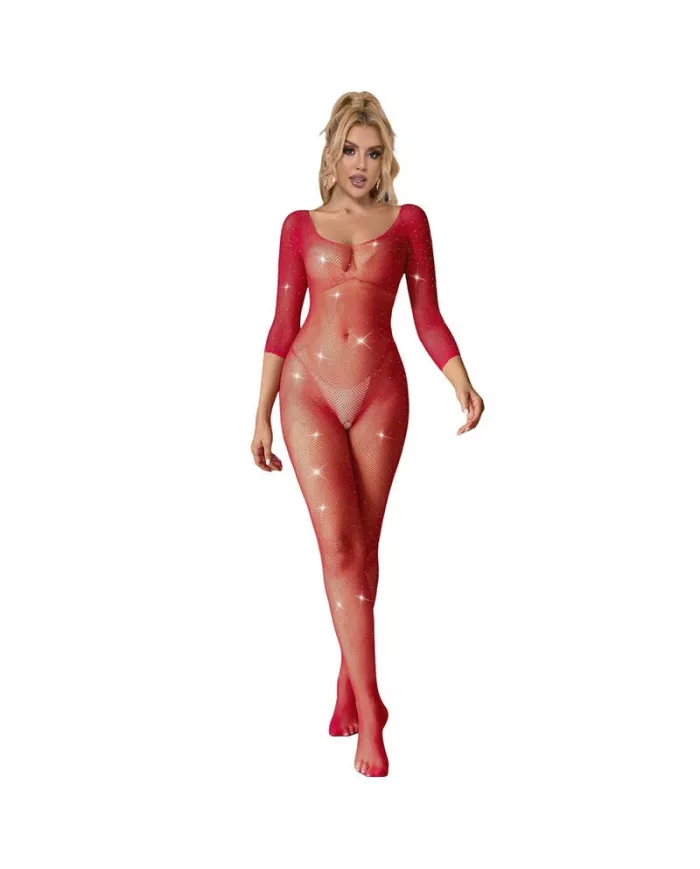SUBBLIME - 952419 BODYSTOCKING RESILLE AVEC LOSANGES MANCHES LONGUES ROUGE TAILLE UNIQUE SUBBLIME - 952419 BODYSTOCKING RESILLE AVEC LOSANGES MANCHES LONGUES ROUGE TAILLE UNIQUE