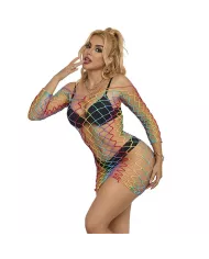 SUBBLIME - 952426 ROBE RÉSILLE MANCHES LONGUES ARC-EN-CIEL TAILLE UNIQUE