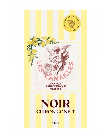 Chocolat noir citron confit - Tablette 100g - Les canailles