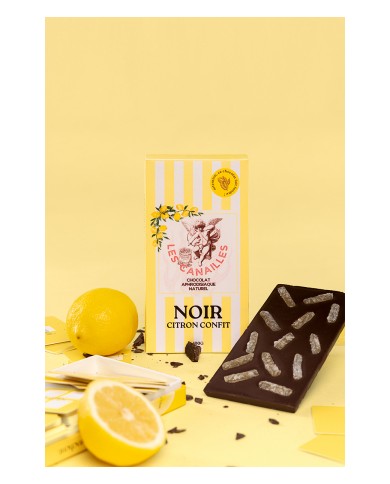 Chocolat noir citron confit - Tablette 100g - Les canailles