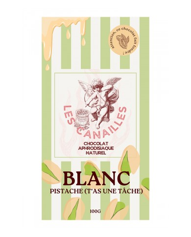 Chocolat blanc pistache - Tablette 100g - Les canailles