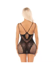 LEG AVENUE - ROBE MINI EN MAILLE À BRETELLES NOIRE