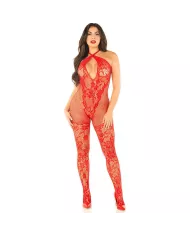 LEG AVENUE - BODYSTOCKING EN MAILLE IMPRIMÉ FLEURI ROUGE TAILLE UNIQUE LEG AVENUE - BODYSTOCKING EN MAILLE IMPRIMÉ FLEURI ROUGE TAILLE UNIQUE