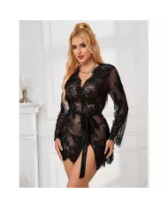 SUBBLIME - 953768 CHEMISIER DE NUIT EN DENTELLE + STRING NOIR L/XL SUBBLIME - 953768 CHEMISIER DE NUIT EN DENTELLE + STRING NOIR L/XL