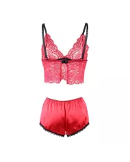SUBBLIME - 953904 CHEMISIER DE NUIT EN SOIE ET DENTELLE + CULOTTE ROUGE L/XL SUBBLIME - 953904 CHEMISIER DE NUIT EN SOIE ET DENTELLE + CULOTTE ROUGE L/XL