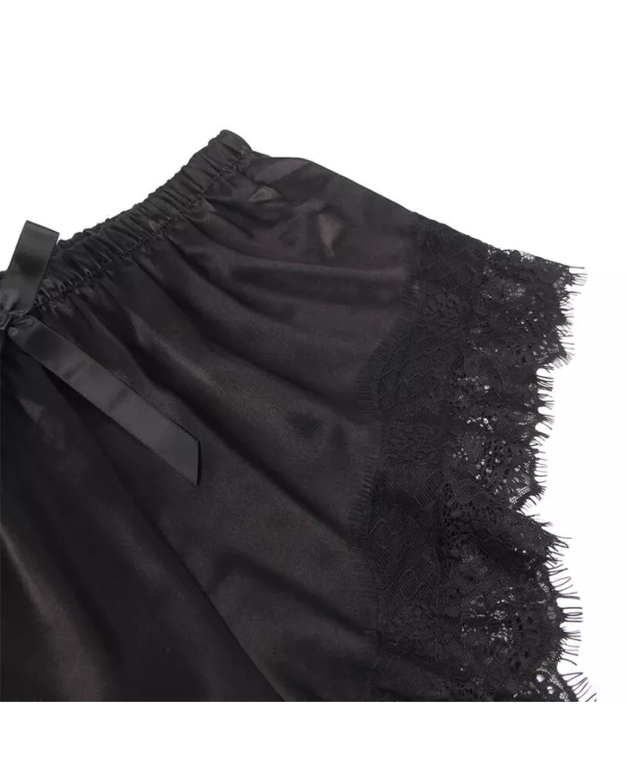 SUBBLIME - 953942 CHEMISE DE NUIT DÉCONTRACTÉE EN SOIE + PANTALON EN DENTELLE NOIR L/XL SUBBLIME - 953942 CHEMISE DE NUIT DÉCONTRACTÉE EN SOIE + PANTALON EN DENTELLE NOIR L/XL