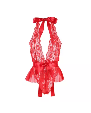 SUBBLIME - 953973 BODY SEXY A VOLANTS + CEINTURE ROUGE S/M