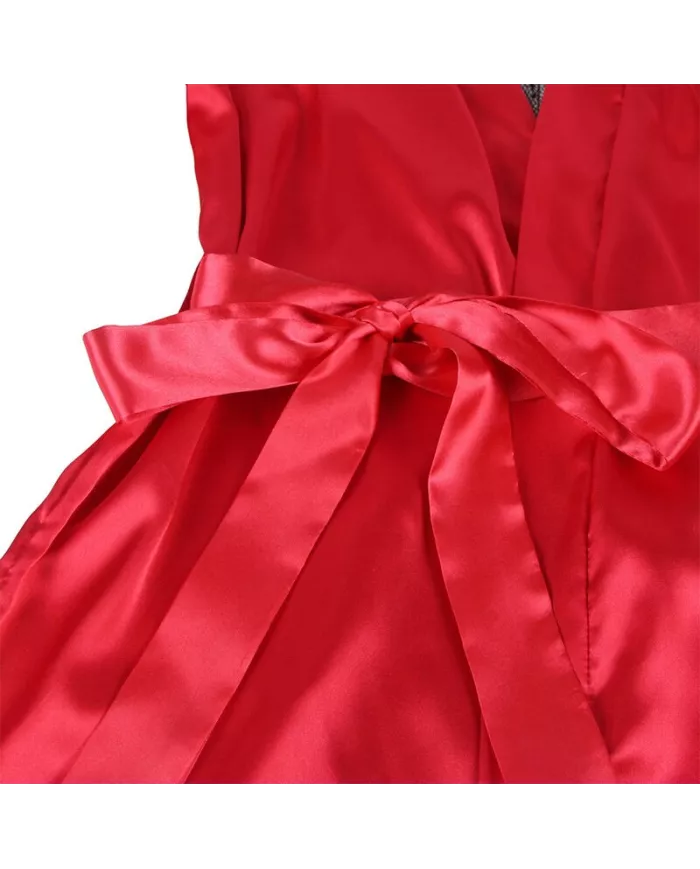 SUBBLIME - 954017 CARACO DOS TRANSPARENT EN DENTELLE + STRING ROUGE/NOIR S/M SUBBLIME - 954017 CARACO DOS TRANSPARENT EN DENTELLE + STRING ROUGE/NOIR S/M