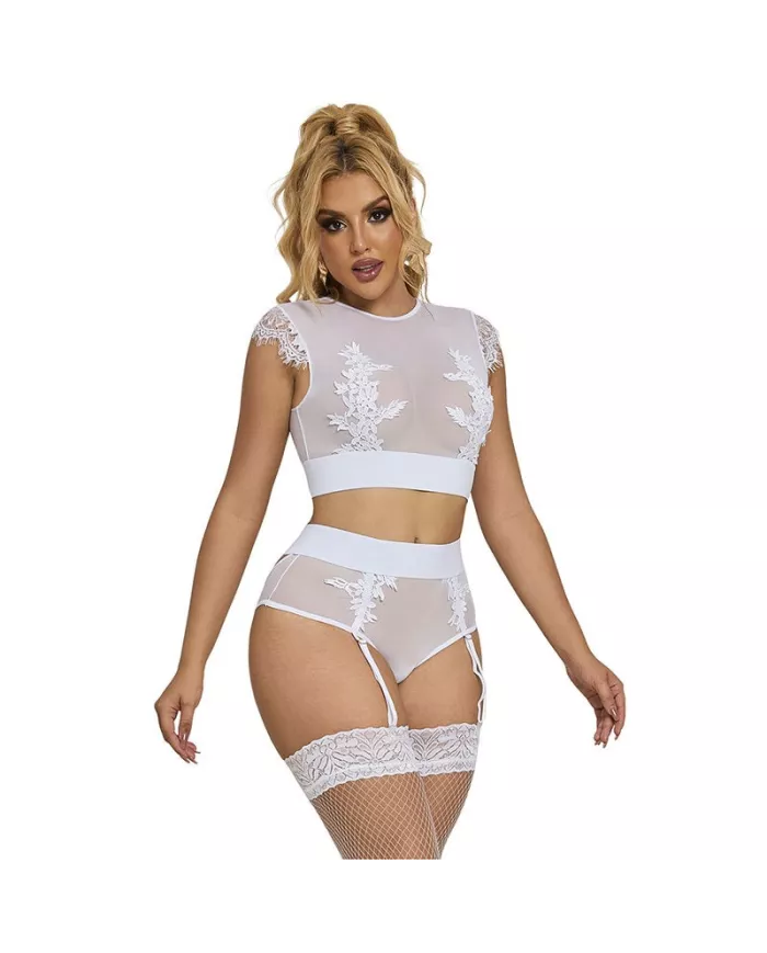 SUBBLIME - 954048 SOUTIEN-GORGE + CULOTTE AVEC PORTE-JARRETELLES BLANC L/XL SUBBLIME - 954048 SOUTIEN-GORGE + CULOTTE AVEC PORTE-JARRETELLES BLANC L/XL