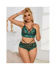 SUBBLIME - 954086 SOUTIEN-GORGE + CULOTTE DENTELLE VERT S/M SUBBLIME - 954086 SOUTIEN-GORGE + CULOTTE DENTELLE VERT S/M