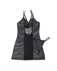 SUBBLIME - 954178 ROBE + STRING CUIR NOIR L/XL SUBBLIME - 954178 ROBE + STRING CUIR NOIR L/XL