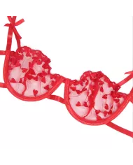SUBBLIME - 954321 SOUTIEN-GORGE + STRING + PORTE-JARRETELLES IMPRIMÉ COEUR ROUGE S/M SUBBLIME - 954321 SOUTIEN-GORGE + STRING + PORTE-JARRETELLES IMPRIMÉ COEUR ROUGE S/M