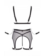 Ensemble Fetish noir en dentelle - Cotelli Bondage