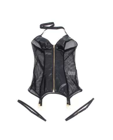 SUBBLIME - 954444 ROBE SEXY EN MAILLE CUIR NOIR S/M