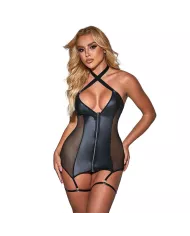 SUBBLIME - 954451 ROBE SEXY EN MAILLE CUIR NOIR L/XL