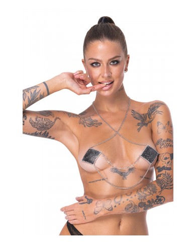 Caches tétons avec chainette de cou - Cotelli Accessoires