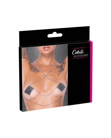 Caches tétons avec chainette de cou - Cotelli Accessoires