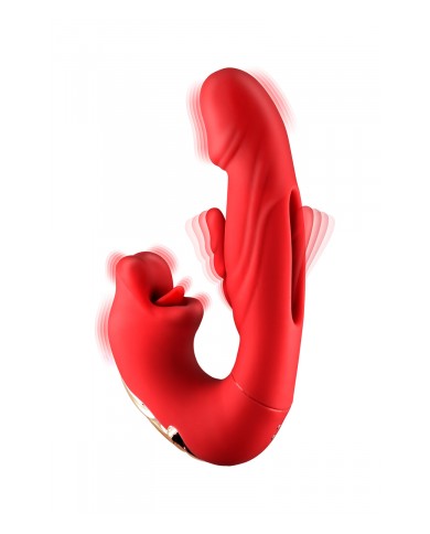 Vibromasseur rabbit 3-en-1 Kissy rouge - Yoba