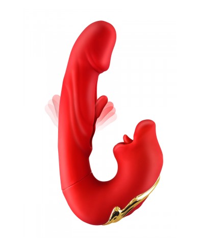 Vibromasseur rabbit 3-en-1 Kissy rouge - Yoba