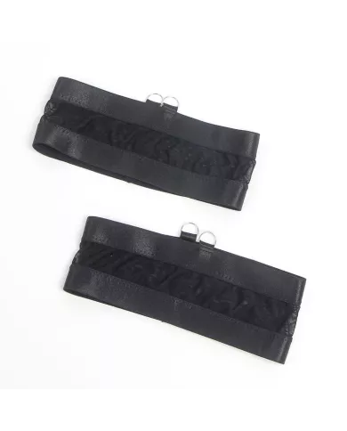 SUBBLIME - 955236 ENSEMBLE SOUTIEN-GORGE BONDAGE NOIR AVEC JARRETELLE S/M