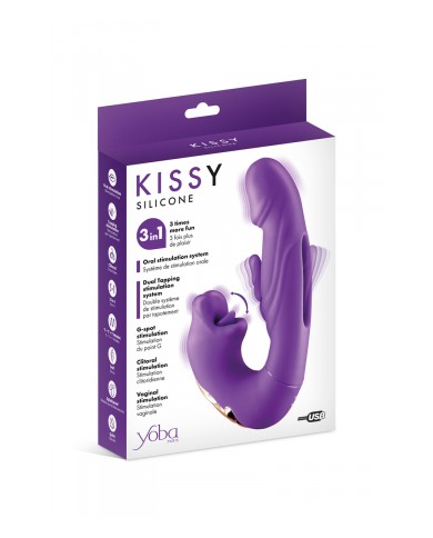 Vibromasseur rabbit 3-en-1 Kissy violet - Yoba