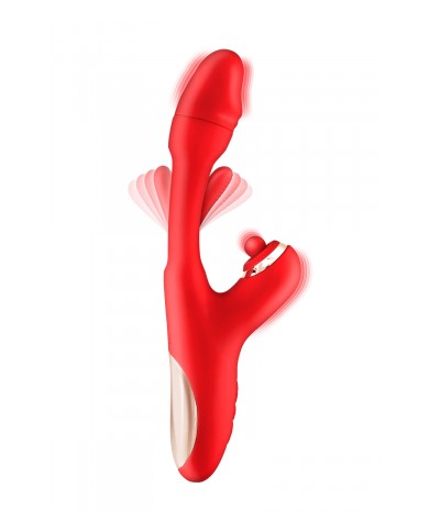 Vibromasseur rabbit 3-en-1 Joyfully rouge - Yoba